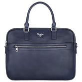 David Jones - Mens Business Briefcase Work Handbag - 13 Inch Laptop Bag PU Leather - Shoulder Messenger Crossbody Bag - Satchel Computer Case Handbag - Office College Travel Elegant - Blue